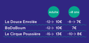 tarifs bonus cirqu'à l'ouest